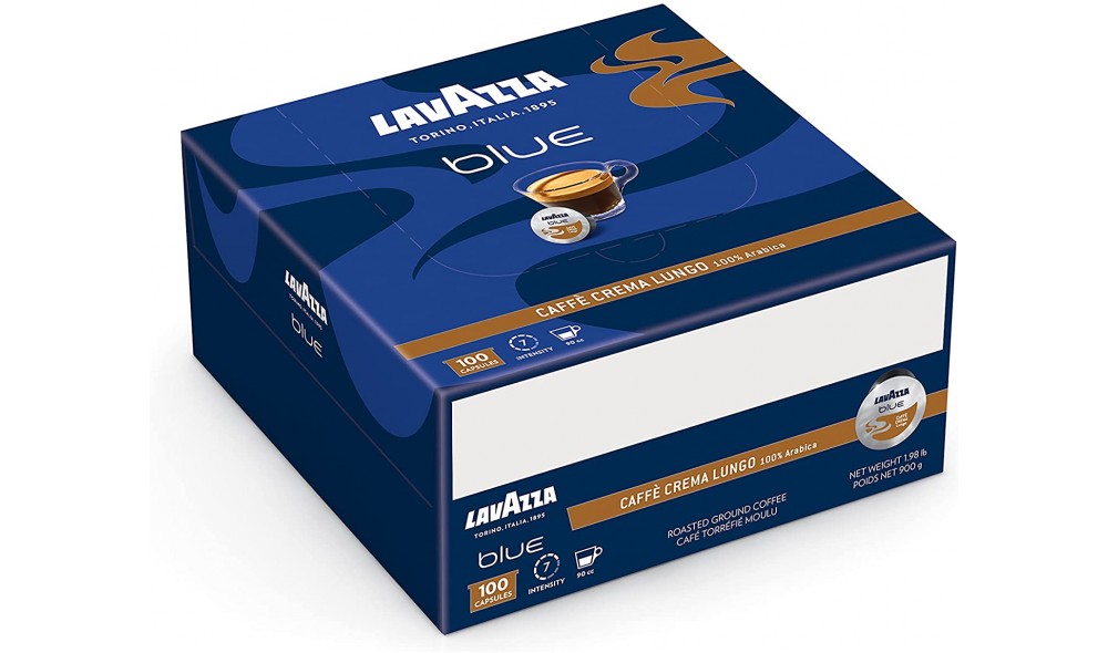 Boutique Lion - Lavazza 100 Capsules BLUE CREMA LUNGO 100% ARABICA